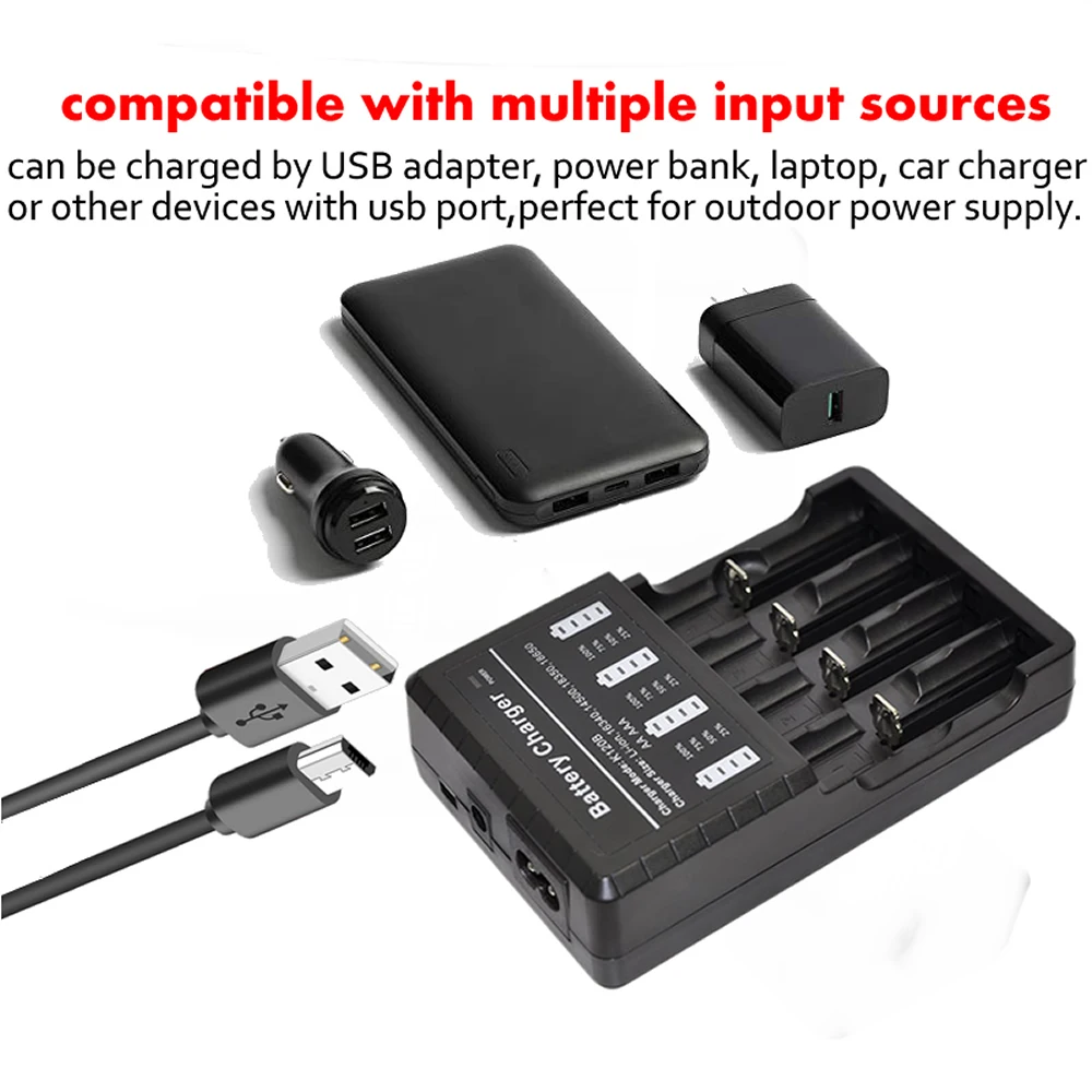 1x18650 LCD USB мульти 4 зарядное устройство для 22650 18650 18500 16340 CR123A AA AAA фонарик батареи