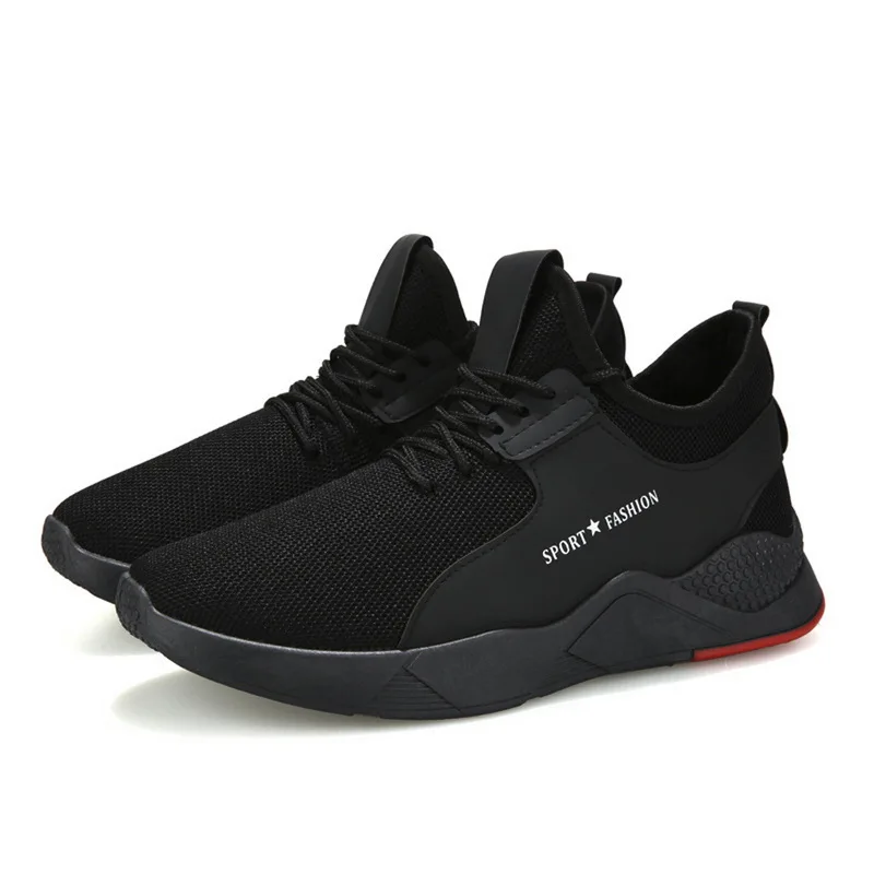 

Sports Male Sneakers Black Breathable Men Vulcanize Shoes Casual Mesh Trainers Lace-up Flat Shoes Plus 39-44 zapatillas hombre