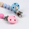 TYRY.HU 2pcs Metal Wooden Baby Pacifier Clips Holders Cute Infant Soother Clasps Pacifier Chain DIY Accessories Tools 5