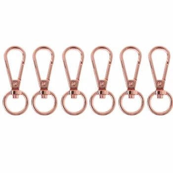 

6Pcs Metal Bag Hardware Accessories Swivel Clasp Spring Snap Hook Key Ring Chain 7 Colors Small