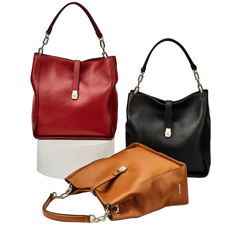 Soft Leather Women's Top-handle Bag Shoulder bag Genuine Leather Ladies Hand Bags Large Black Handbags for Women bolsa