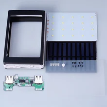 DIY чехол для солнечной батареи с двойным USB зарядным устройством, зарядное устройство для телефона 5x18650