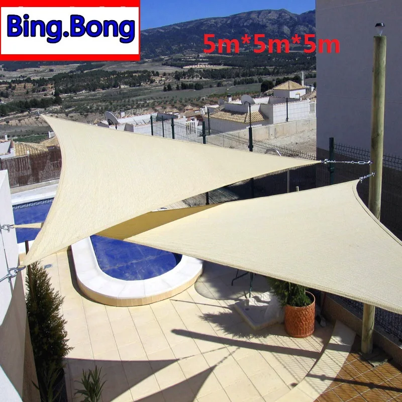 

European Freeshipping sun shade sail HDPE 5m*5m*5m shade cloth lona para toldo canopy outdoor pergola gazebo garden cover awning