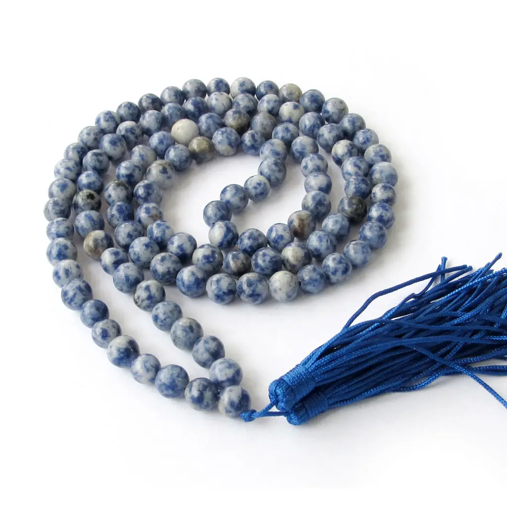 8 мм 108 синий-вены камень бусы ожерелье мала ручной работы счастливый браслет вены энергетическая Йога духовность новая цепь