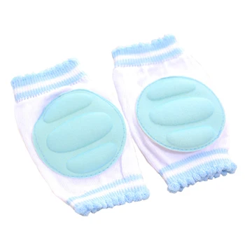 

1Pair Newborn Baby Kneepad Children Lovely Blue Knee Pads Cozy Cotton Breathable Sponge Child Learn To Walk Best Protection