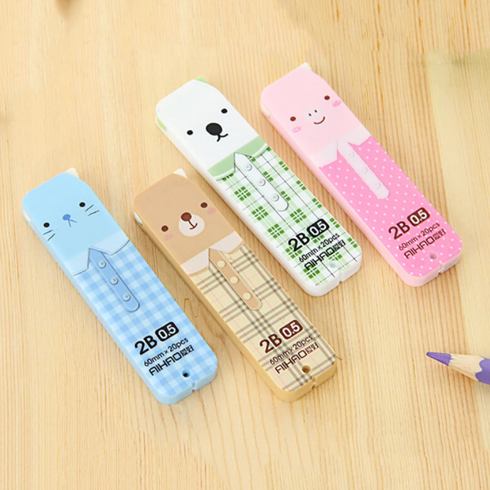 1box Mechanical Pencil Holder Lead 0.7mm Premium Anti-cracking Pencil Refill Tube Box Cartoon Case For Mechanical Bags Randomly