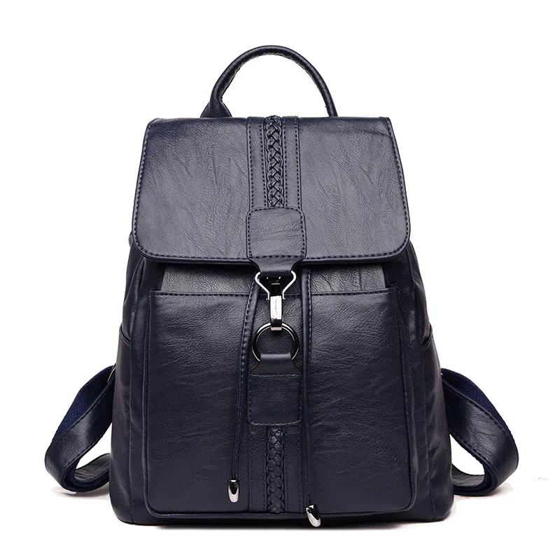 

Retro Designer Backpacks Women Genuine Leather Backpacks Female School Bags For Teenager Girls Travel Shoulder Bag Bagpack
