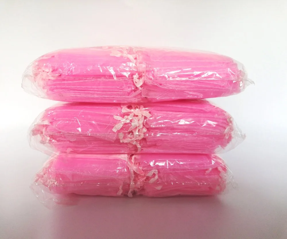Домашний 100 шт розовый маленький/большой мешок из органзы для свадебной вечеринки Рождественский подарок сумки ювелирные изделия Упаковочные мешочки сумочки