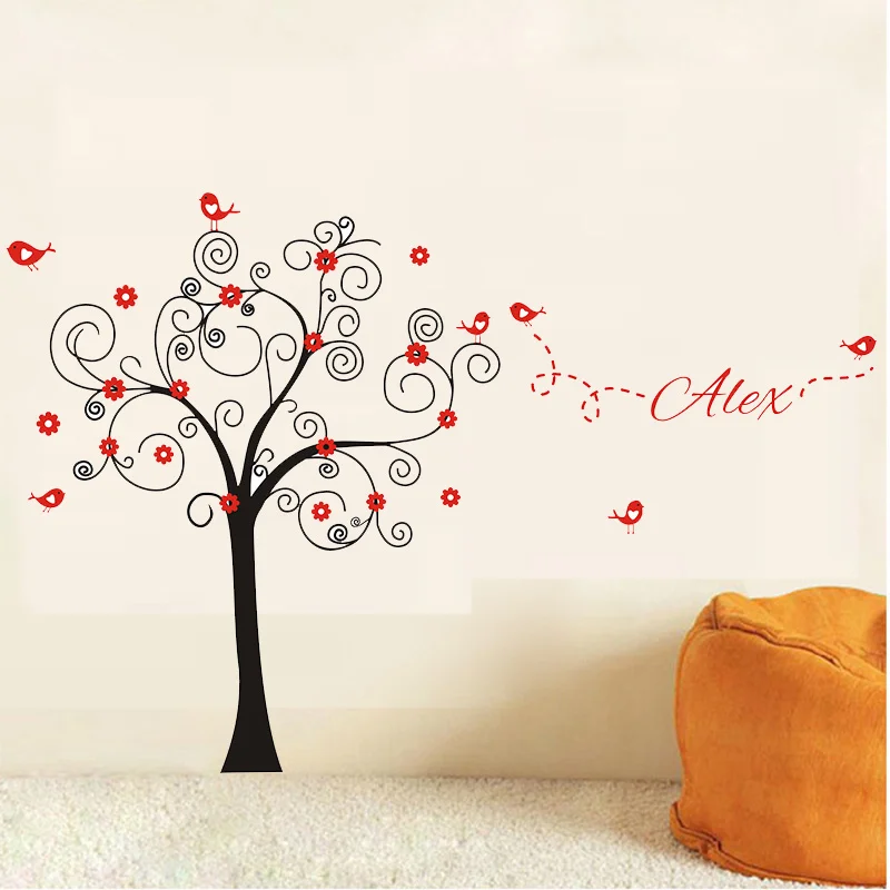 

Huge Nursery Tree Wall Decals With Birds Flowers Vinyl Wall Sticker Removable Nursery Playroom Girls Baby Room Wall Stickers