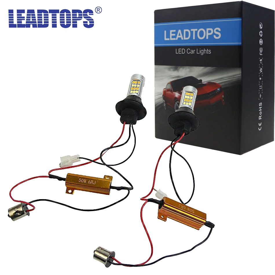 LEADTOPS T20 Led 42 Light High Power Daytime Running Light+Turn Signal DRL Dual Mode 1156 T20 7440 WY21W LED Running Lamps CJ LEADTOPS T20 Led 42 Light High Power Daytime Running Light+Turn Signal DRL Dual Mode 1156 T20 7440 WY21W LED Running Lamps CJ