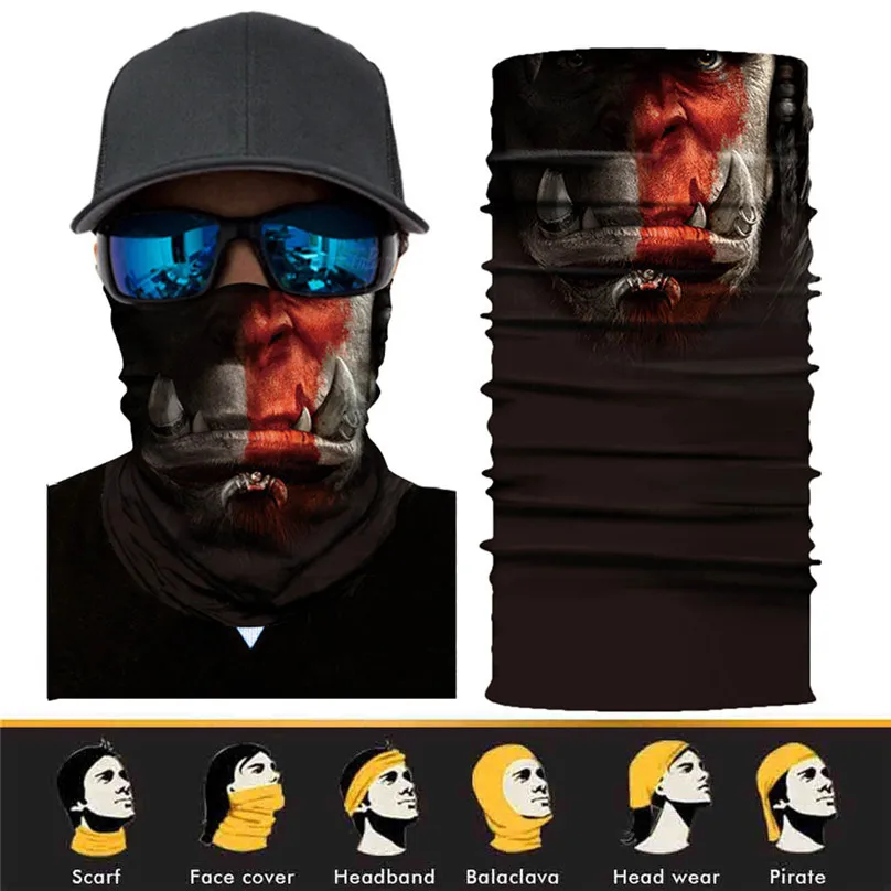 Scarf Neck Face Mask Ghost Skull Skeleton Head Bandana Shield Headband Headwear Windproof Men Bicycle Cyling Equipment #3d26 (7)