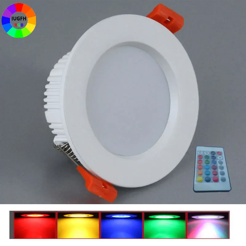 

5pcs LED Downlight RGB with Remote Control 3W 6W 9W 12W Changeable Lamp Recessed in Ceiling Downlight Adjustable Angle Light