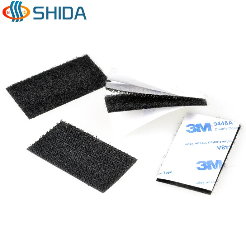 

30 Pairs of Square Self Adhesive Hook and Loop Fastener Tape Nylon Cable Ties Strap Magic Tape Sticks