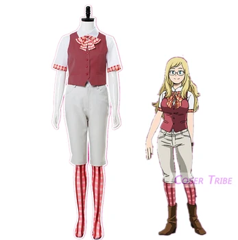 

[STOCK] 2018 Anime Boku No Hero Academia Melissa Unifrom Cosplay costume shirt+vest+bowknot+pants+sock For Halloween Free Ship.