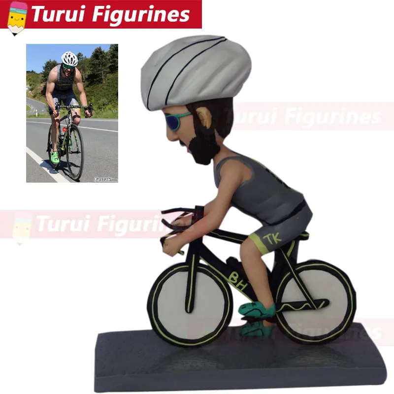 Персональная фигурка bobblehead для езды на велосипеде, езды на велосипеде, спортивные фигурки, мини статуя, предметы интерьера, куклы