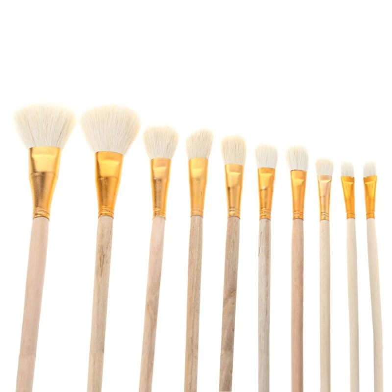 

2019 New 10Pcs Brushes Set for Art Painting Oil Acrylic Watercolor Drawing Craft DIY Kid