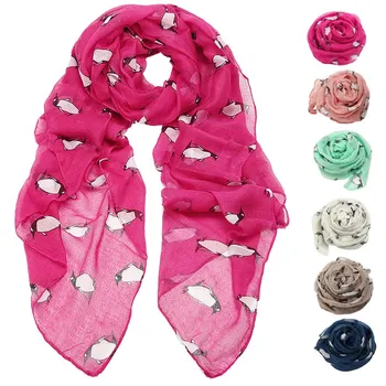 

Womail Women sarft Lady fashion Penguin Print Shawl Voile Rectangle Scarf Scarves bandana 2020 f12