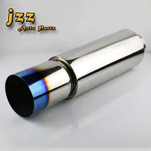 JZZ 76mm inlet Universal 304 Stainless Steel Burned Blue Silencer exhaust pipe car muffler for LEXUS цена JZZ 76mm inlet Universal 304 Stainless Steel Burned Blue Silencer exhaust pipe car muffler for LEXUS цены онлайн