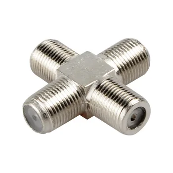 

5-Pack 4-way F-Type Coax Cable Splitter Combiner Female to 4 Female for Video VCR Antenna TV Cable Satellite,Silver
