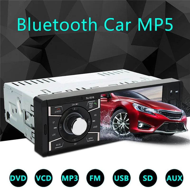 KROAK 4 1inch HD Bluetooth Screen Car Auto Stereo Audio MP5 MP4 MP3 Player AUX FM