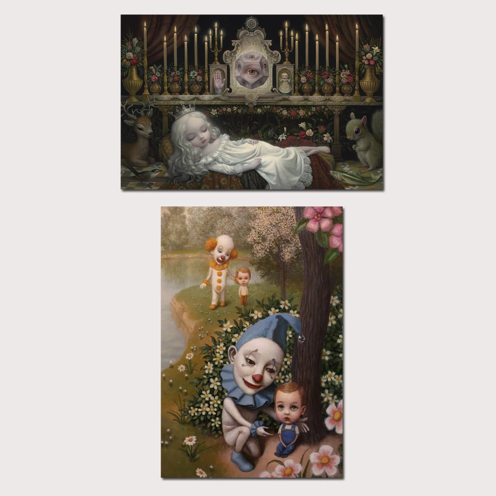 

Mark Ryden Awakening The Moon 1 Panel Abstract Wall Art Oil Painting Poster Canvas Painting Print for Living Room Home Decor