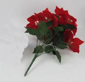 

Pastoral style simulation flower artificial flower silk flower Poinsettia bud fork 7 new European small flowers 7154