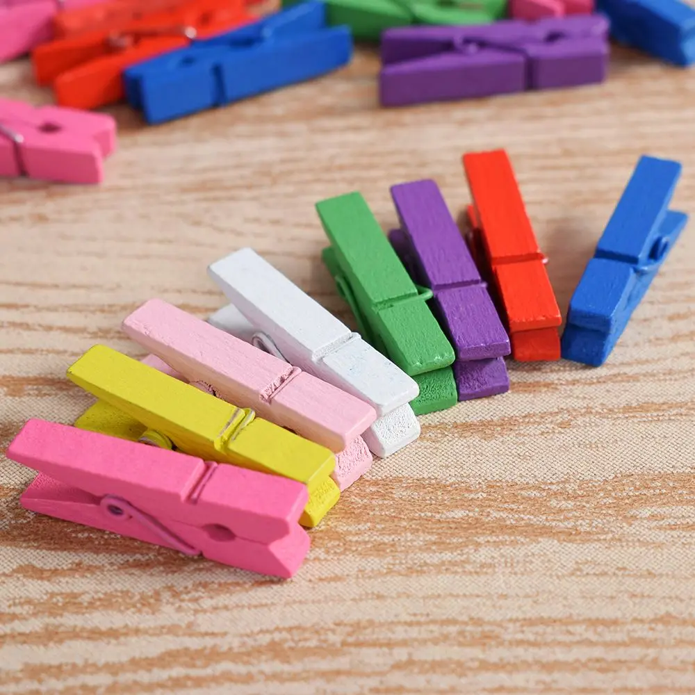 

10Pcs Random Mini Colored Spring Wood Clips Clothes Photo Paper Peg Pin Clothespin Craft Clips Party Decoration