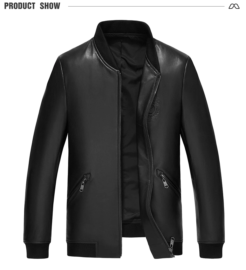 Sale Golomise&Imbettuy Men Fashion Real/Genuine Sheepskin Leather Jacket/Coat Overcoat 3
