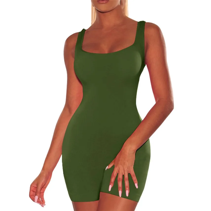 MAXIORILL новые модные Для женщин Пикантные костюм пляжного типа без рукавов Bodycon Вечерние клубный комбинезон боди Для женщин пикантные Y - Цвет: Армейский зеленый