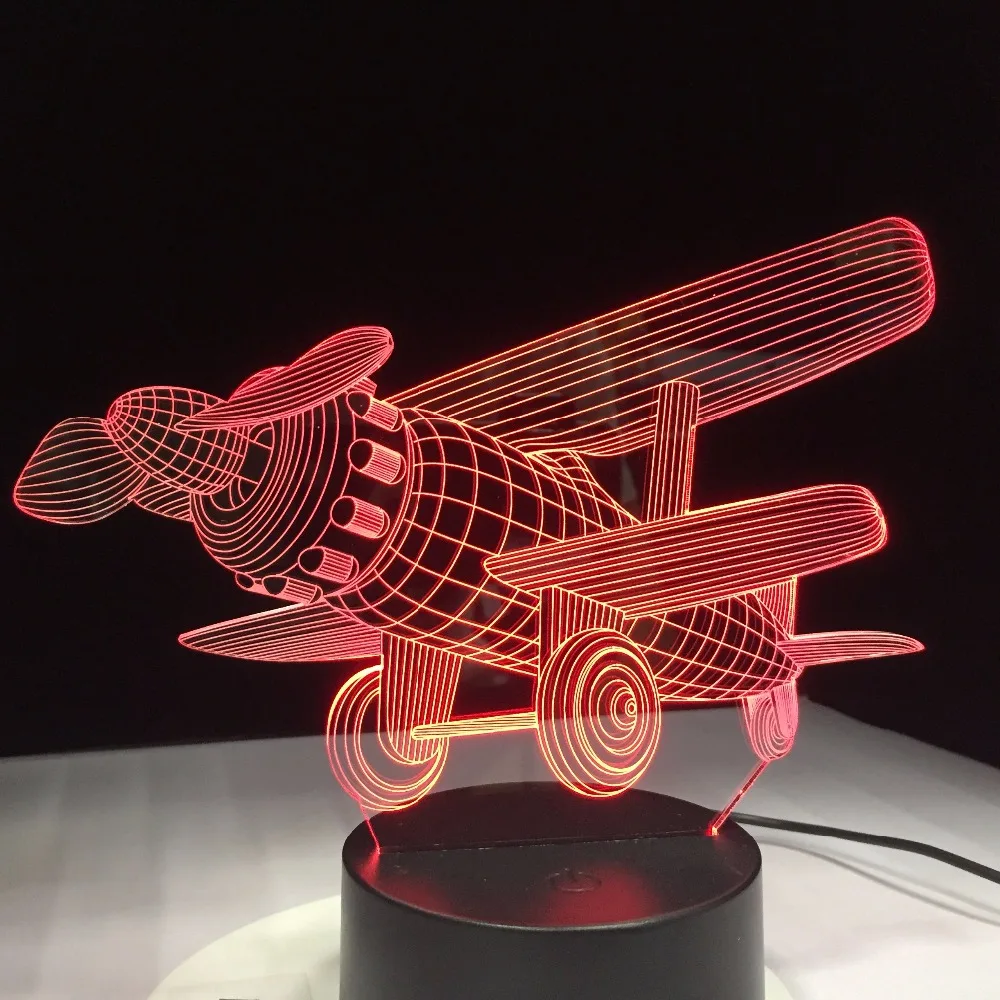 

Glider Plane 3D LED Lamp 7 Colors Change Touch Switch Small Night Light Atmosphere Lamp Bedroom Light For New Year Home Decor