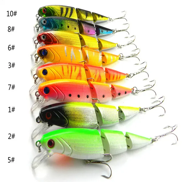 Cheap Mixed 100pcs Jointed Fishing Lure Wholesale 10.5CM/14G/6# Hooks Minnow Plastic Artificial Fishing Wobbler Tools Fish Tackle