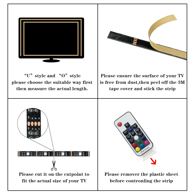 HKZZI USB RF17 key набор с контроллером светодиодный светильник 5 в гибкий фонарь 50 см 1 м 2