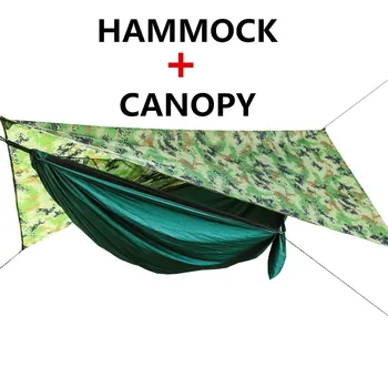 

Portable Camping Hammock With Mosquito Net And Rain Fly Tarp Set Canopy Tent Outdoor Camping Mosquito Free Swing Bed Waterproof
