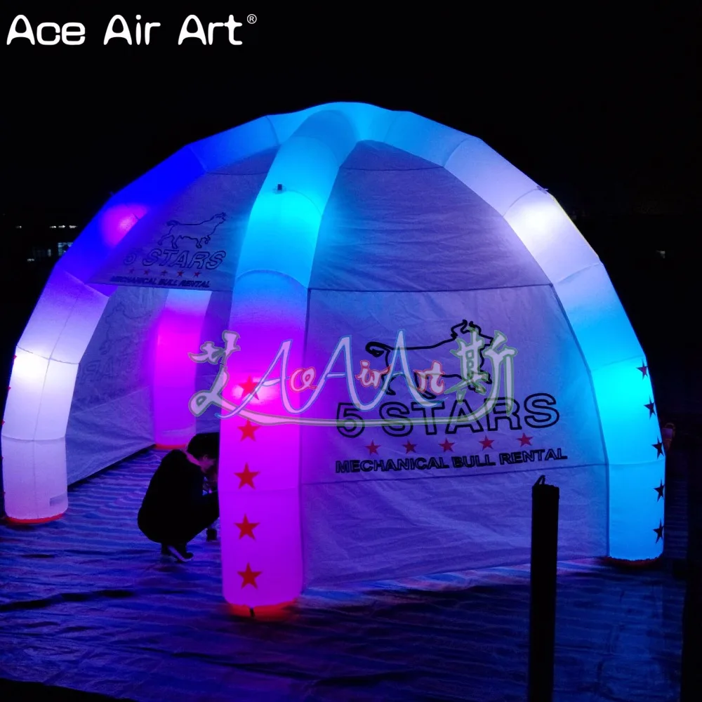 LED lights inflatable dome spider marquee tentinflatable led spider tent with full cover and remova