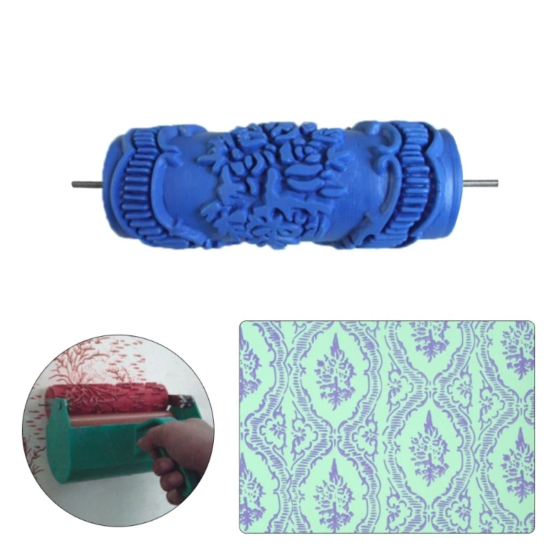 

5" Embossed Paint Roller Sleeve Wall Texture Stencil Brush Pattern Decor 071Y