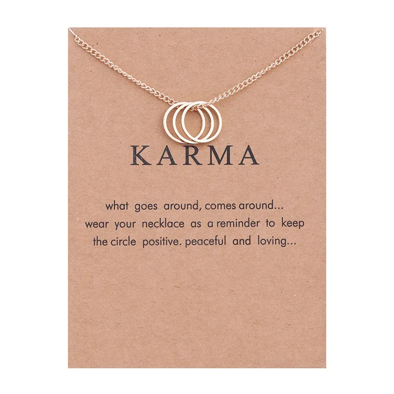 

ZHIMO Valentine's Gifts Gold Silver Color Short Chain Circle Necklace for Women Message Card Pendant Neckalces Jewelry