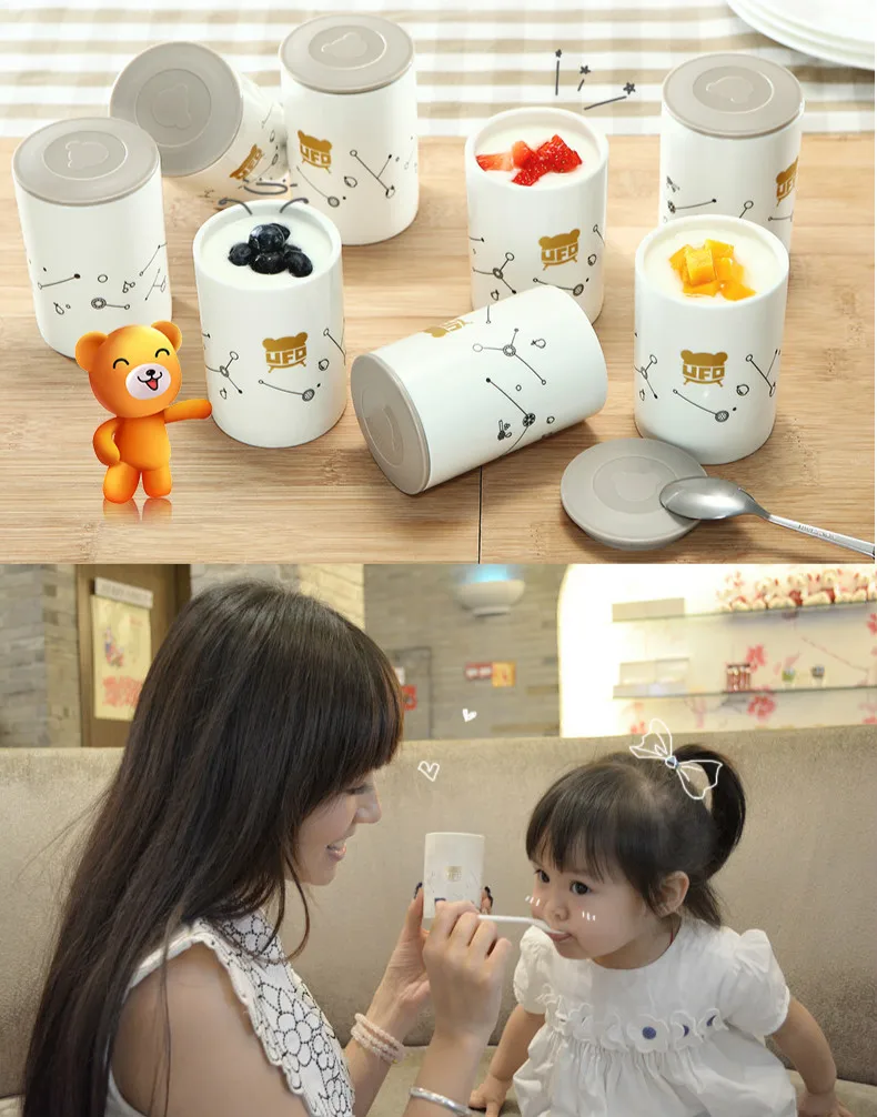 Электрическая автоматическая мульти йогурт машина 8 керамических чашек рисовое вино Натто машина