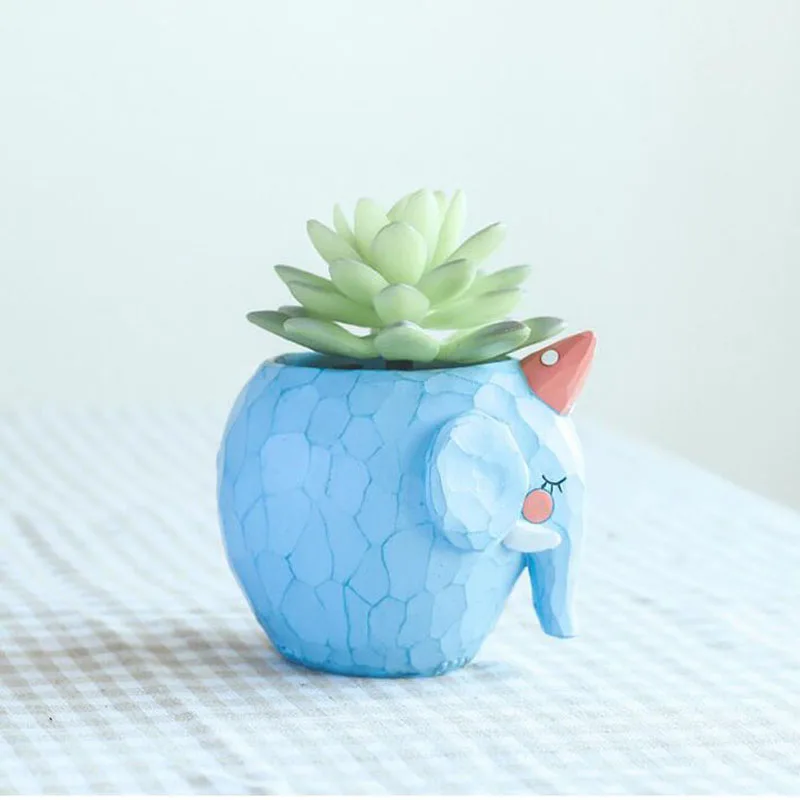 Lovely Home Garden Office Resin Cartoon Shaped Elephant Whale Plant