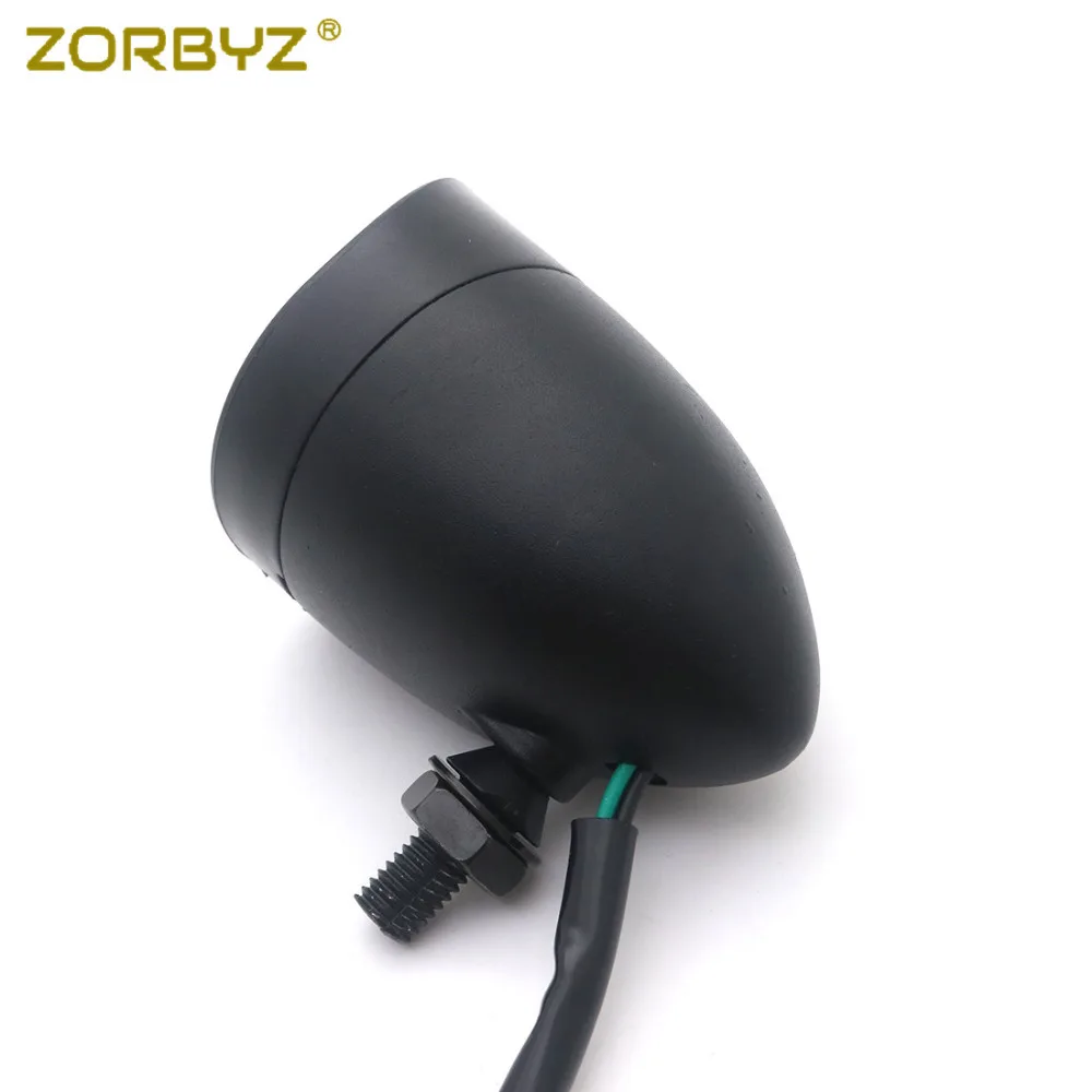 ZORBYZ мотоциклетная черная Bullet лампа задний Стоп стоп сигнал для Кафе Racer Bobber Chopper