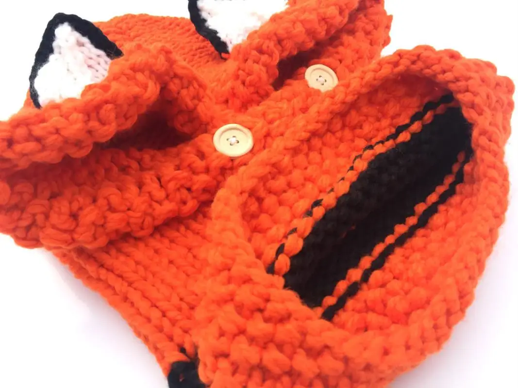 Kids fox hat children's knit wool handmade beanie hat wrap knit bib suit hat new cute scarf caps