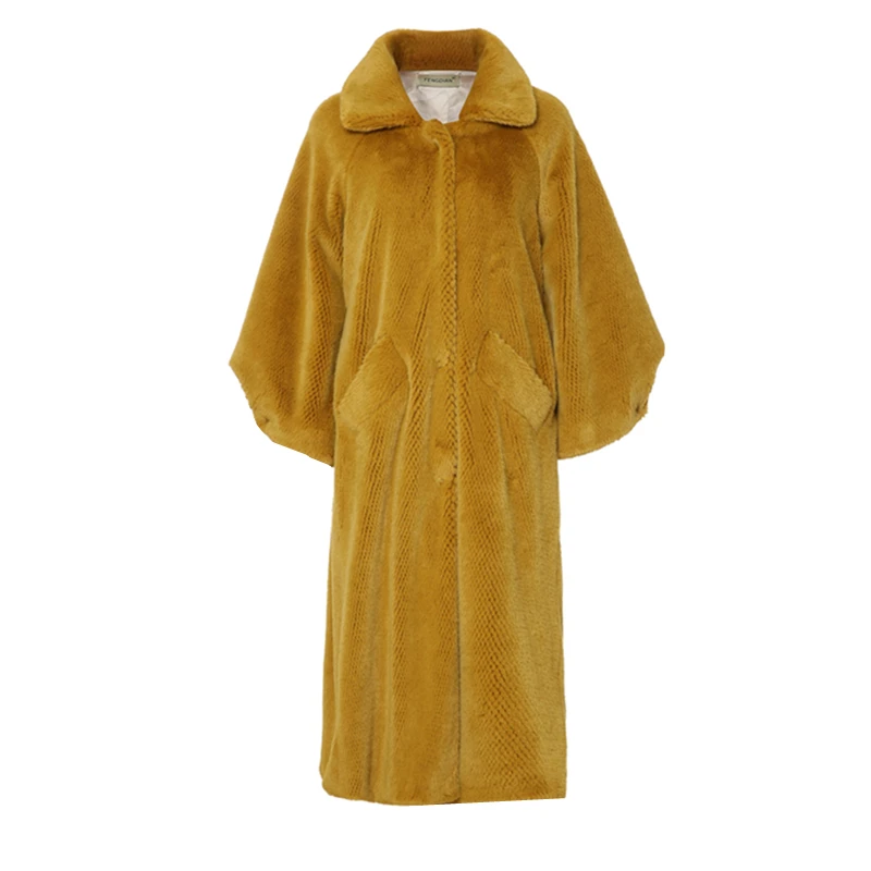 

Fashion Long Women Fake Fur coat Water Mink Coat 2020 Winter High Quality Thick Warm Jacket Loose Faux Fur Coat Ladies Outerwear