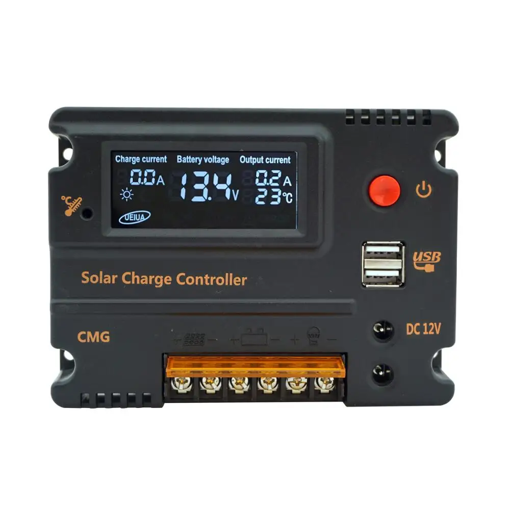 ECOWORTHY 20A/60A ЖК дисплей/CMG контроллер солнечной зарядки для комплекта панелей
