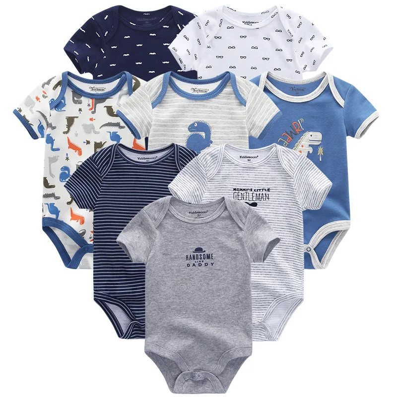 Одежда для маленьких мальчиков в стиле унисекс; коллекция года; комбинезон для новорожденных девочек; 8 шт./лот; костюм с короткими рукавами для малышей; сдельник для ребенка; roupas de bebe - Цвет: Baby Romper 12