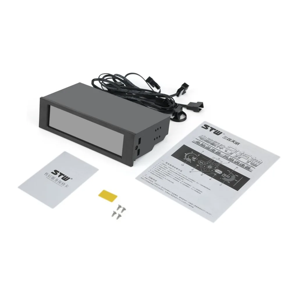 

STW Professional 5.25 inch Drive Bay Fan Speed Temperature Controller Support Alarm Function for Desktop Computer New Arrival