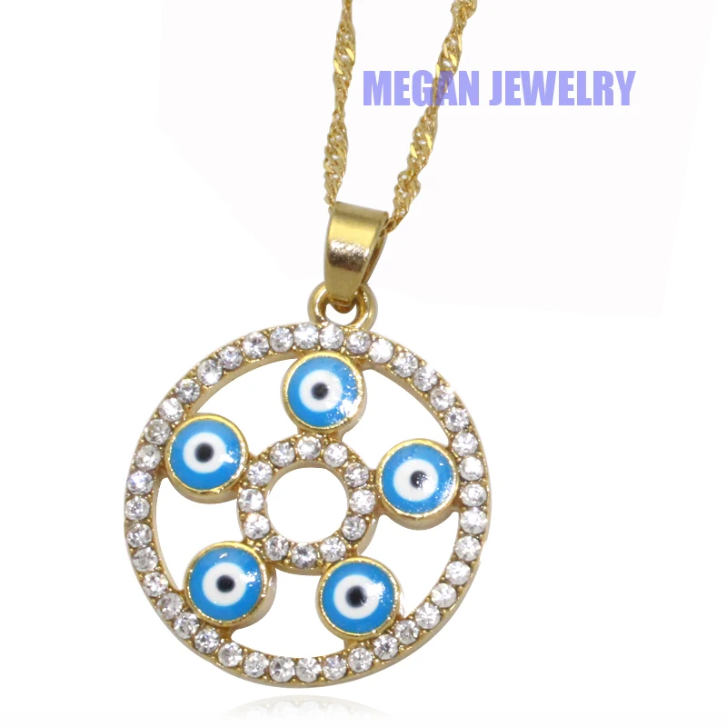 muslim turkish crystal evil eye pendant & necklace , Islam Gift