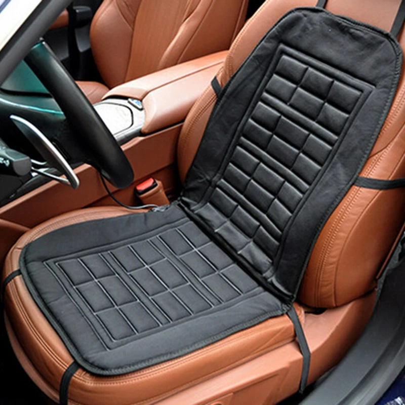 Warm Winter 12V Heated Car Seat Cover Auto Front Seat Covers Cushion With Cigarette Lighter Plug