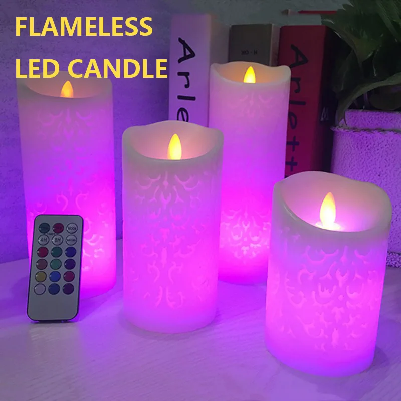 Flameless Electronic Candle Night Light LED Candle With RGB Remote