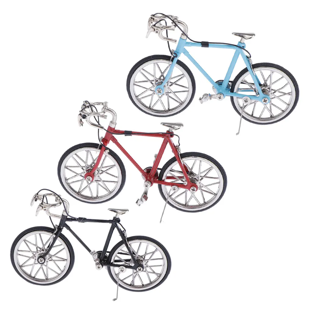 Creative Metal Fixed Gear Model Bicycle Figurine, Home Decor Collectible Gifts for Bike Lovers or Kids - 3 Colors