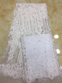 

Best quality embroidery lace fabricwith beads for fashion show dress BZL-12.233 african tulle mesh lace for sawing dress