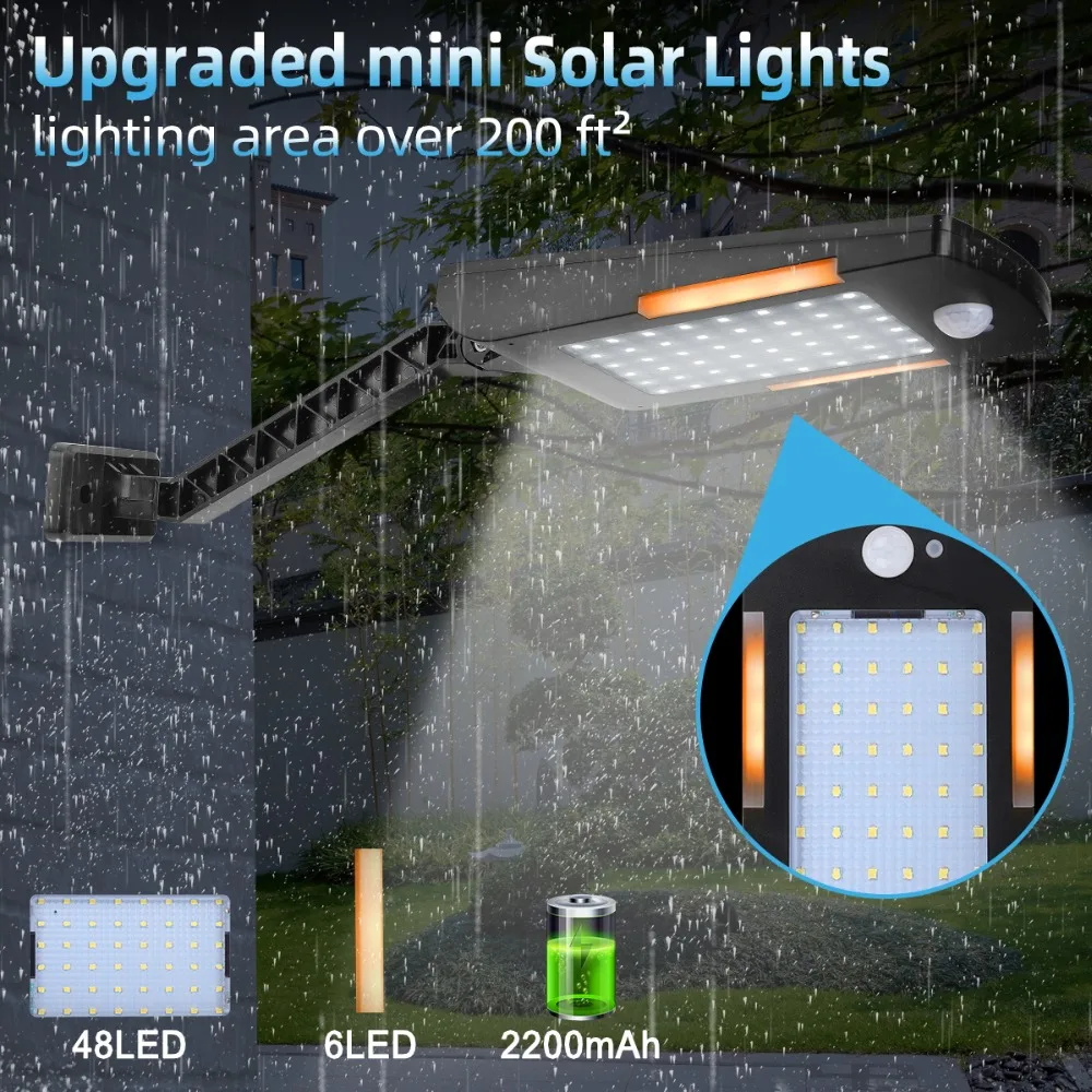 Солнечный светильник 48LED мини человеческого тела индукционный уличный фонарь IP65 водонепроницаемый открытый настенный светильник для сада 3 режима безопасности светильник